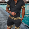 Men's 2 Piece Sets Fashion Polo Shirt+Shorts Outfit